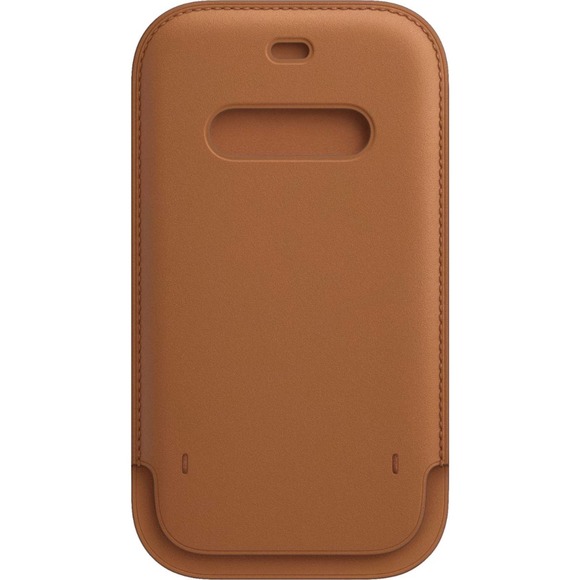 Apple - MHYG3ZM/A iPhone 12 Pro Max Leather Sleeve with MagSafe - Saddle Brown